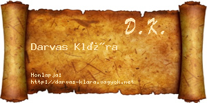 Darvas Klára névjegykártya