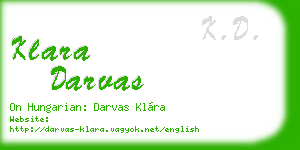 klara darvas business card